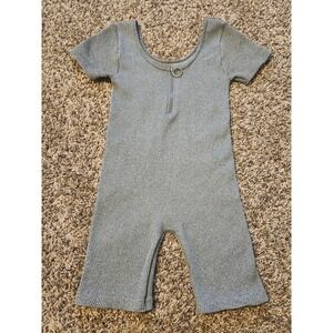 FCT One Piece Ribbed Short Outfit Women's Form Fitting Size Small Gray‎